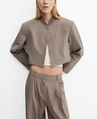 Women's Buttoned Cropped Jacket