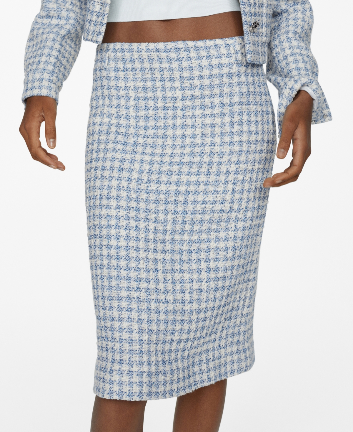 Mango Women's Tweed Midi Skirt In Lt-pastel