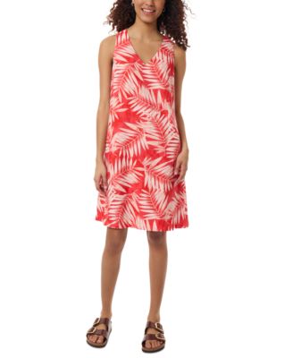 Jones New York - Women's Gina Printed V-Neck Sleeveless Dress