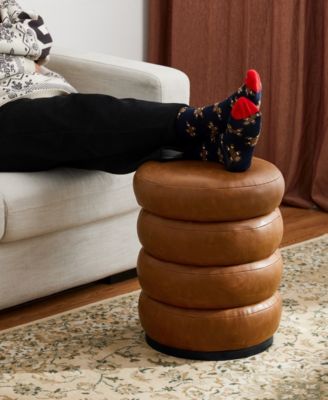 Modern Coffee Upholstered Storage Ottoman or Accent Stool