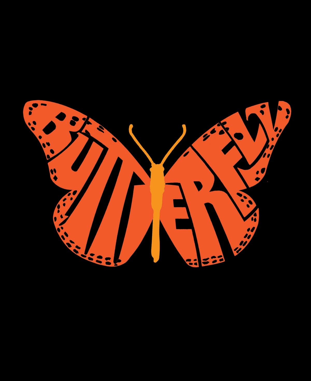 LA POP ART WOMEN'S PREMIUM BLEND WORD ART BUTTERFLY T-SHIRT 