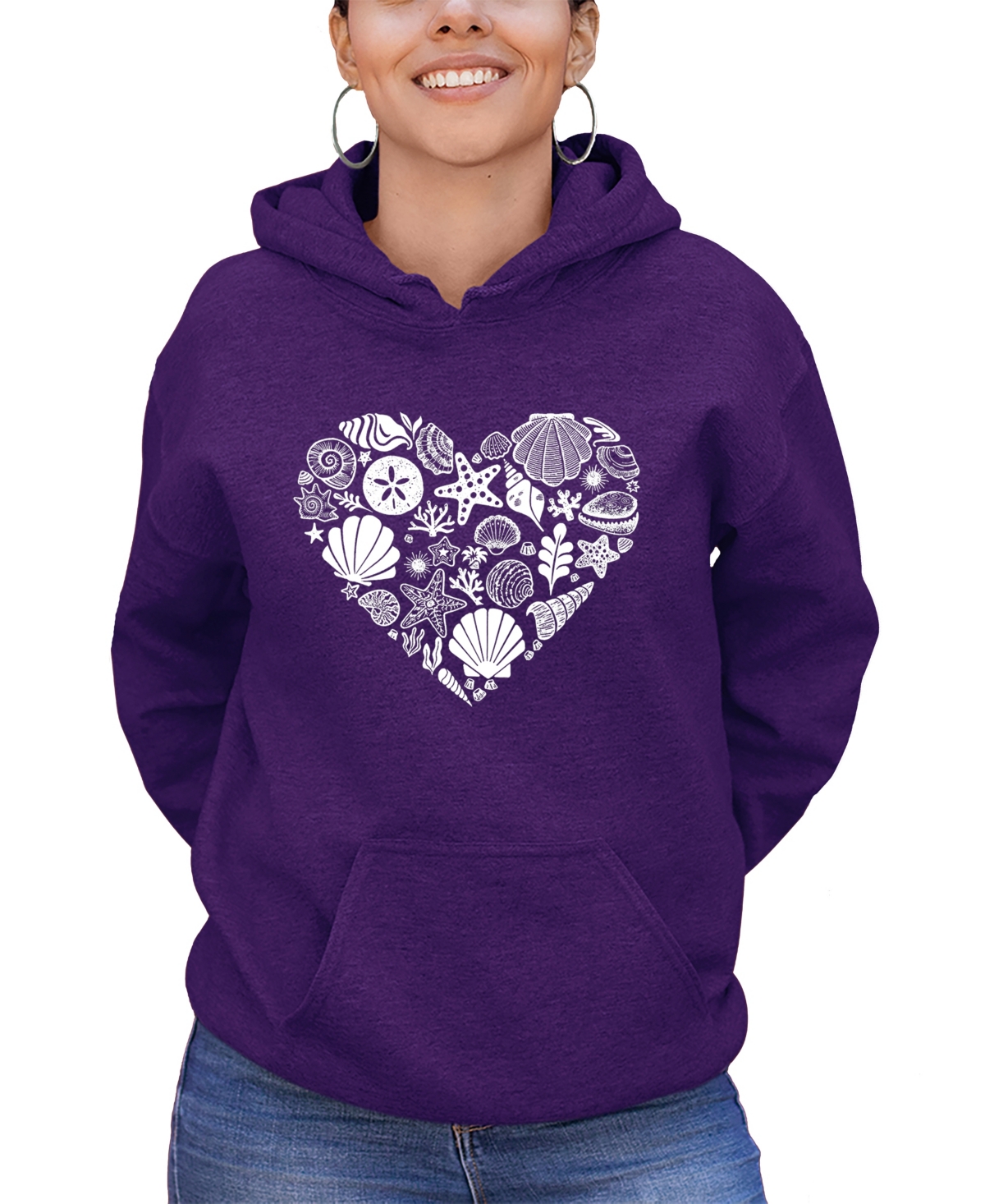 La Pop Art Women's Peace Love Dogs Word Art Hooded Sweatshirt In Black