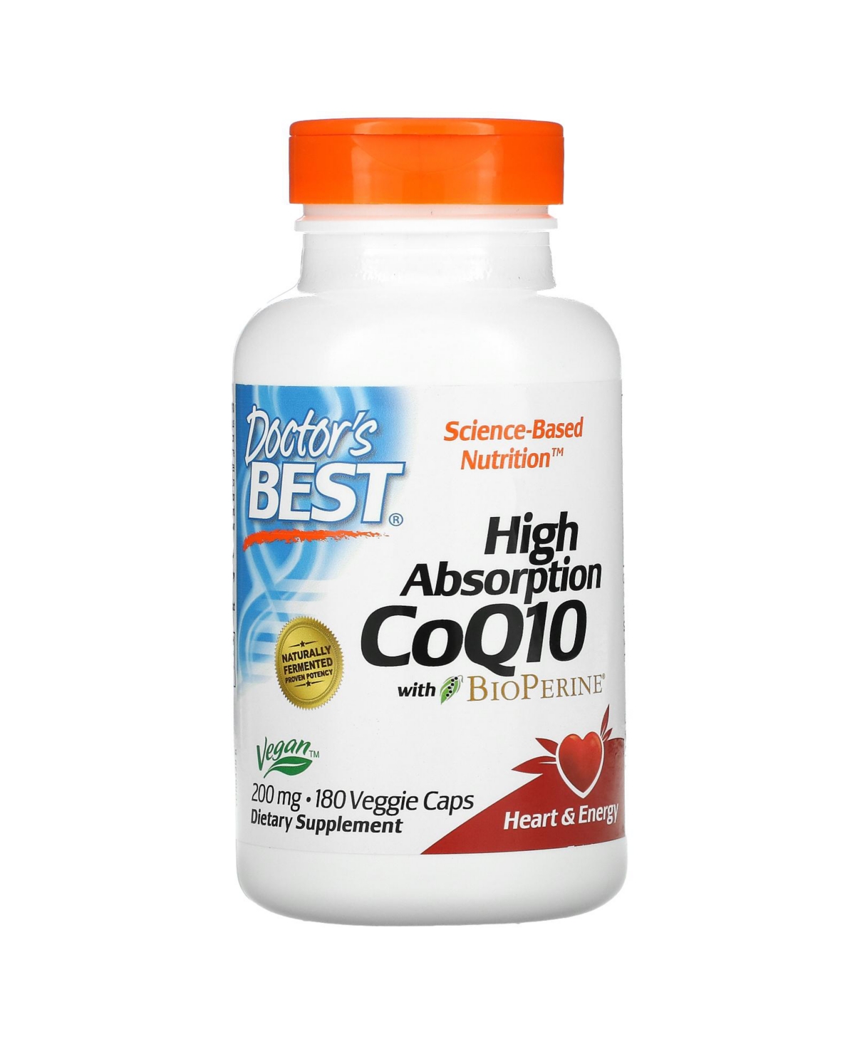 High Absorption CoQ10 with BioPerine 200 mg - 180 Veggie Caps - Assorted Pre-pack (See Table
