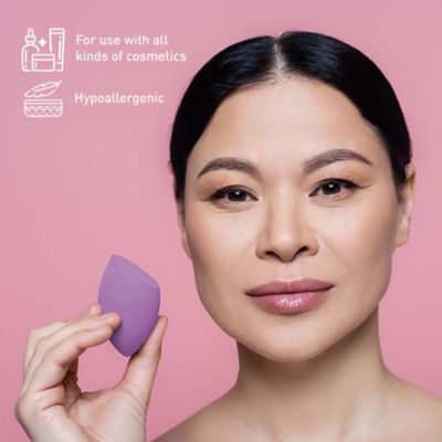 Facial Makeup Blender Sponge with Stainless Steel Display Stand