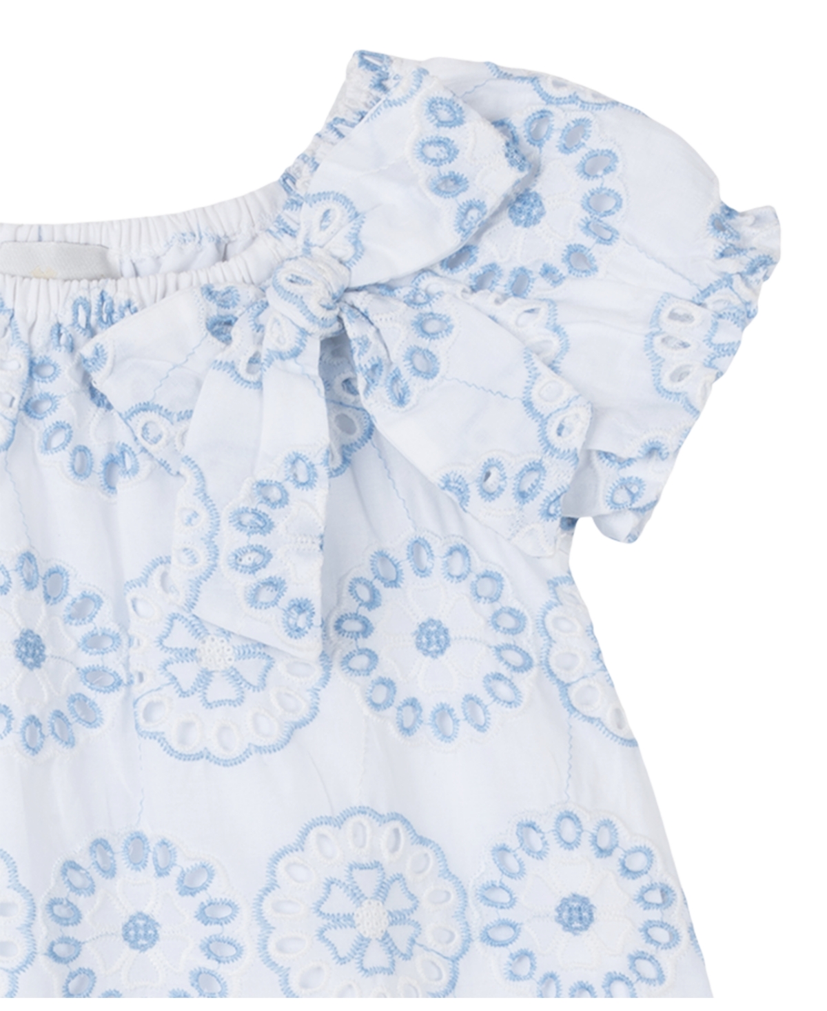 Shop Rare Editions Toddler & Little Girls 2-tone Eyelet Dress In Blue