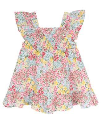 Rare Editions Baby Girl Floral Eyelet Dress - Macy's