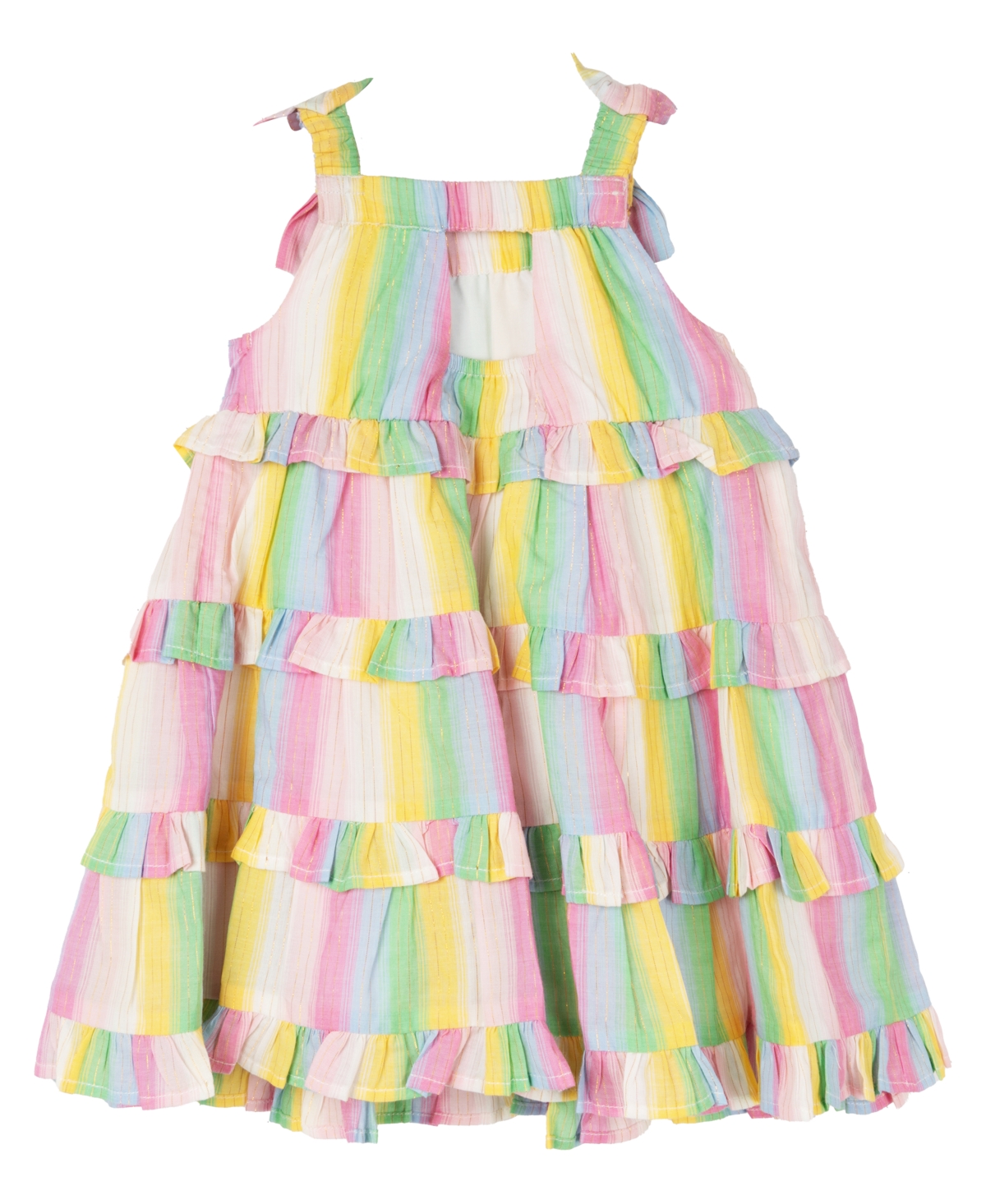 Shop Rare Editions Baby Girl Striped Dress With Lurex In Pink
