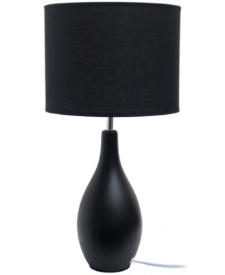 Essentix 18.11" Traditional Standard Ceramic Dewdrop Table Desk Lamp with Matching Fabric Shade 