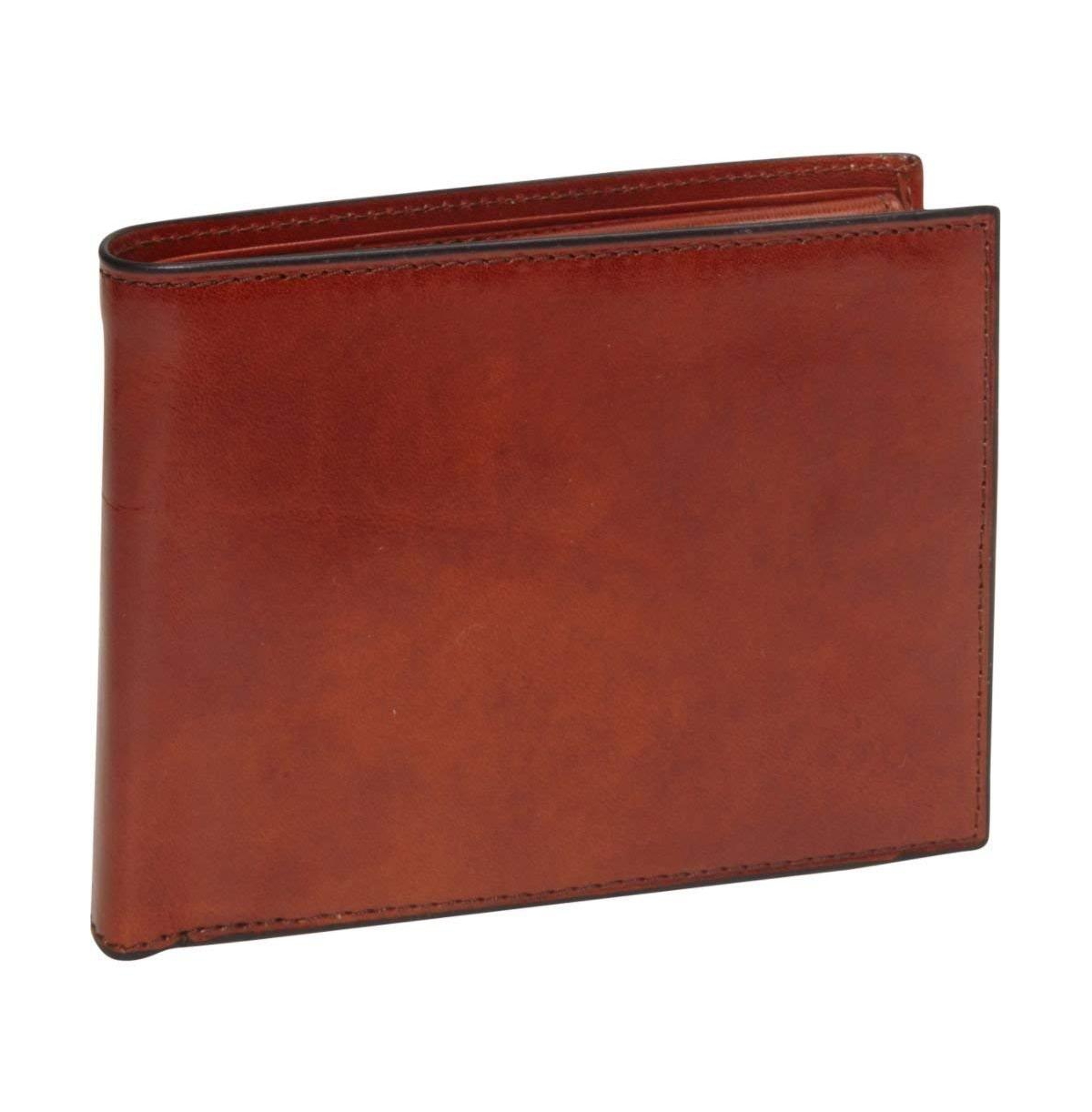 Mens Old Leather Credit Wallet w/Id Passcase - Amber