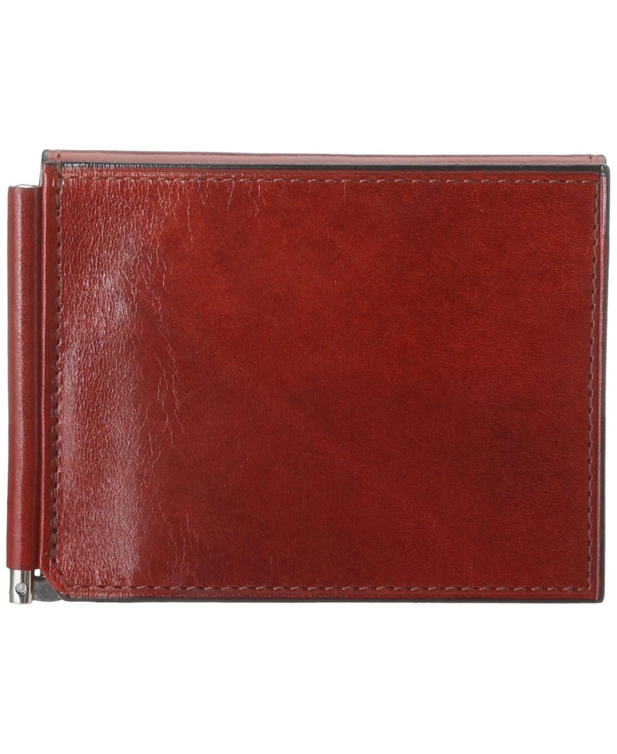 Men's Leather Money Clip with pocket - Cognac