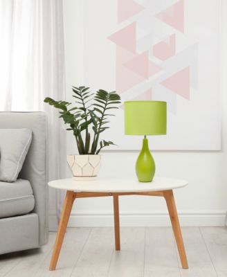 Essentix 18.11" Traditional Standard Ceramic Dewdrop Table Desk Lamp with Matching Fabric Shade 