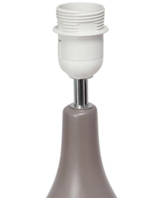 Essentix 18.11" Traditional Standard Ceramic Dewdrop Table Desk Lamp with Matching Fabric Shade 