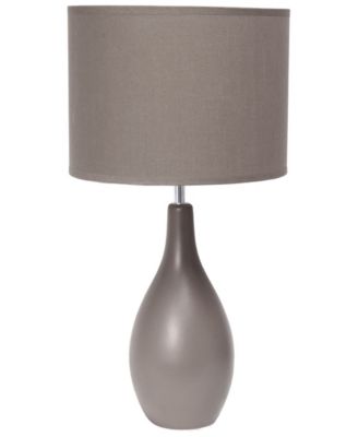 Essentix 18.11" Traditional Standard Ceramic Dewdrop Table Desk Lamp with Matching Fabric Shade 