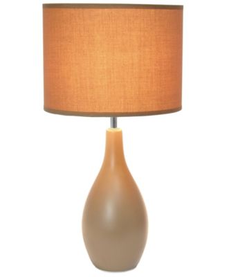 Essentix 18.11" Traditional Standard Ceramic Dewdrop Table Desk Lamp with Matching Fabric Shade 