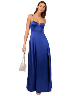 Adrianna by Adrianna Papell Women's Satin Corset Maxi Dress - Macy's