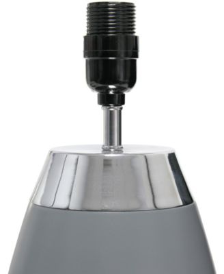 14" Tall Modern Contemporary Two Toned Metallic Gold and White Metal Bedside Table Desk Lamp 