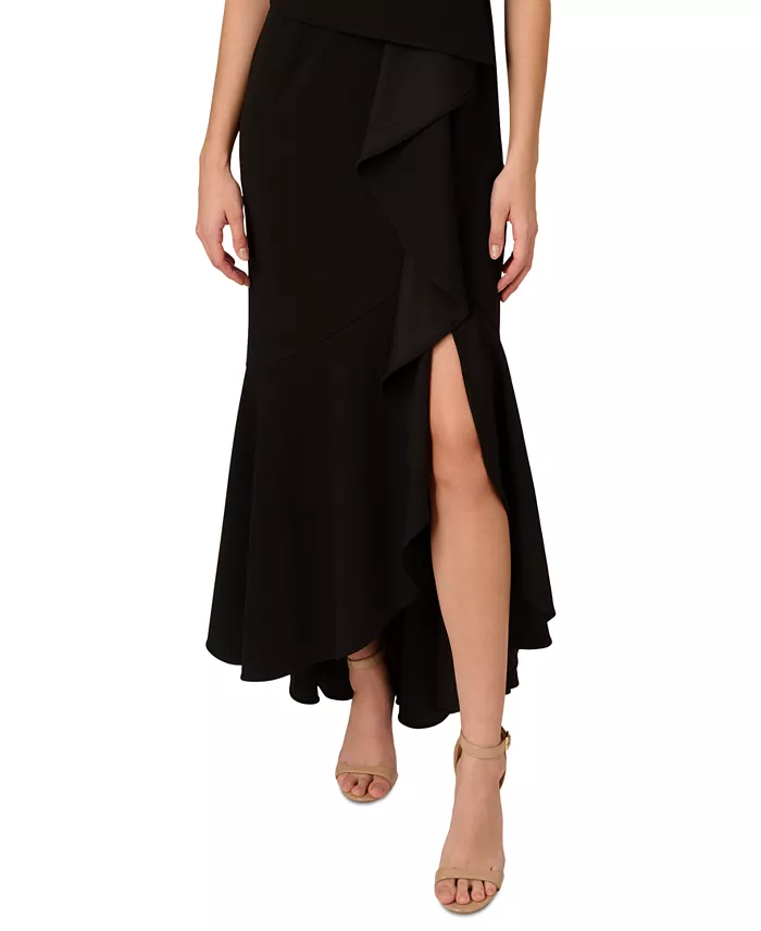 Women's Beaded One-Shoulder Crepe Gown - thumbnail 8