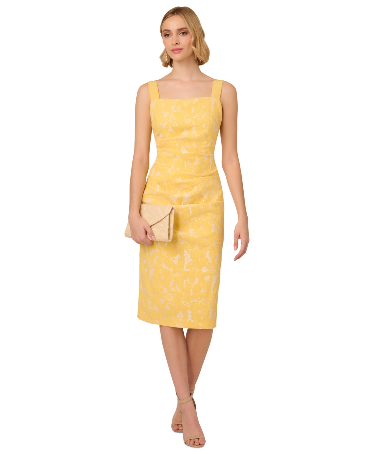 Women's Hibiscus Jacquard Sheath Dress - Sun