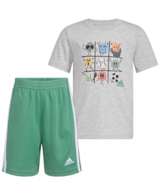 adidas - Toddler & Little Boys Graphic Cotton T-Shirt & Shorts, 2 Piece Set