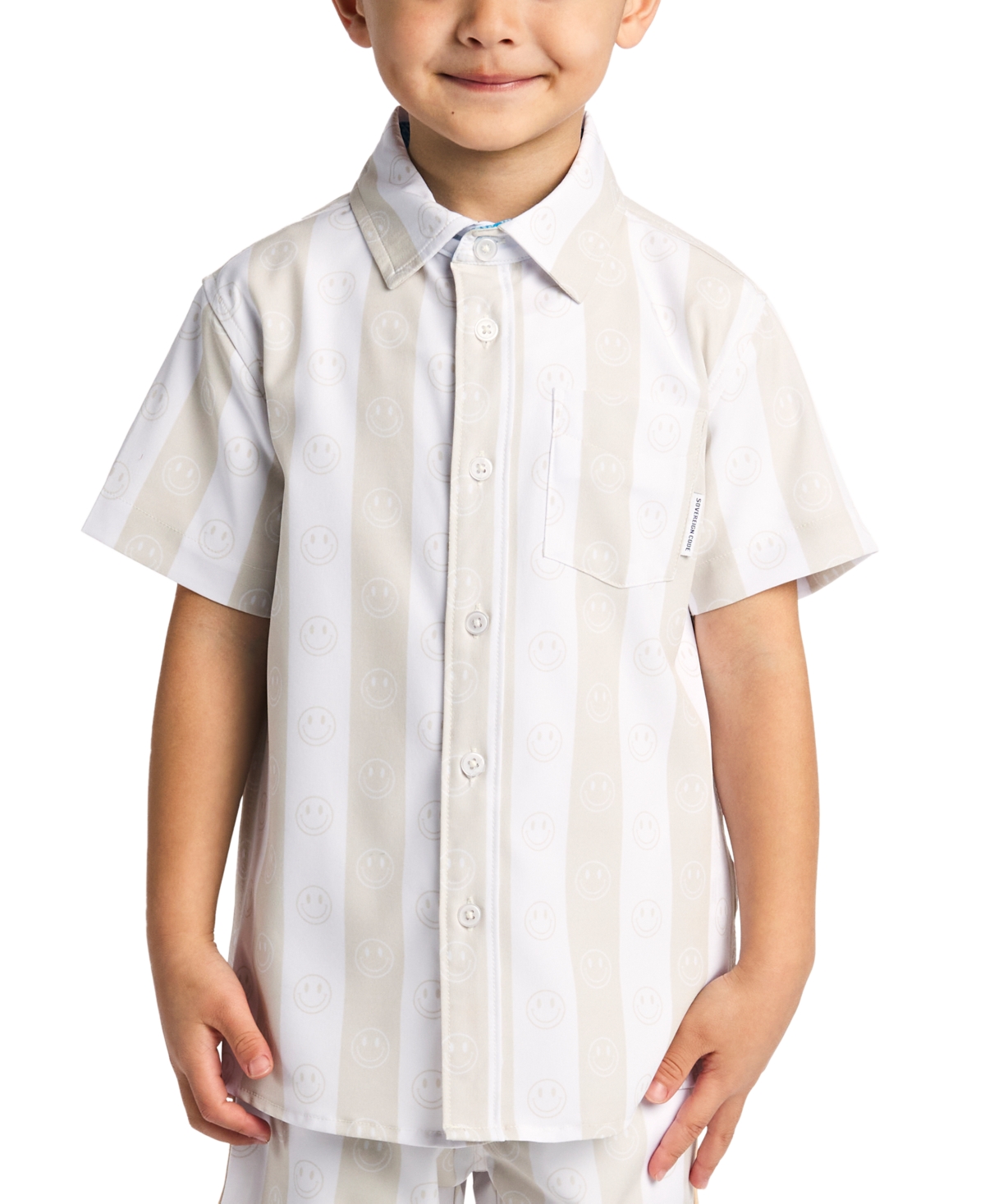 Sovereign Code Kids' Toddler & Little Boys Stanley Striped Printed Shirt In Birch,jol