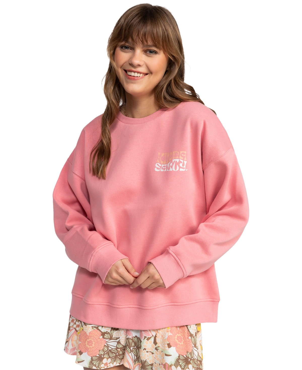 Shop Roxy Juniors' Morning Hike Sweatshirt In Mauve Glow