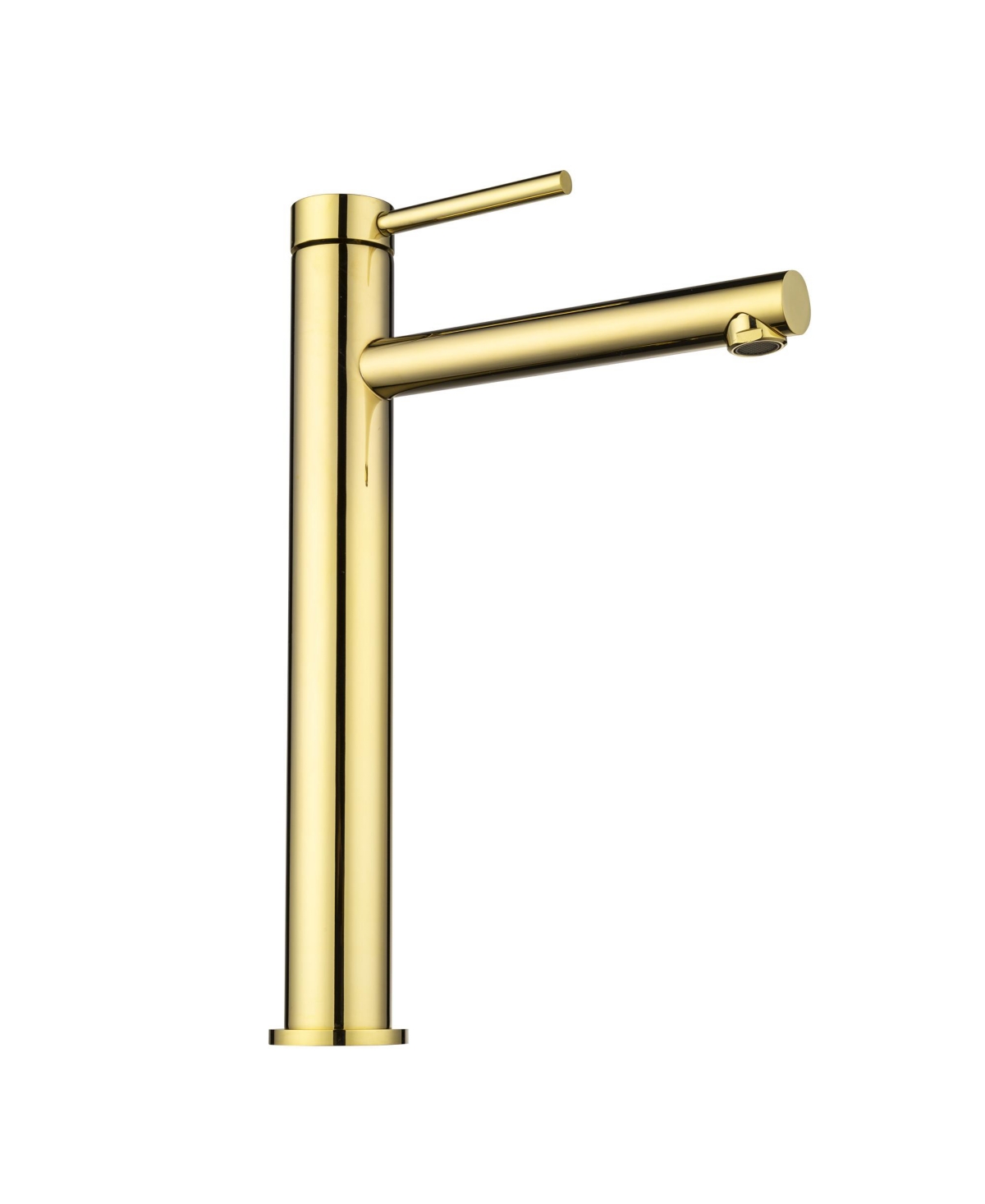 Gold Bathroom Vessel Sink Faucet Single Handle/Hole 8" Tall Vanity Mixer Tap - Brushed gold