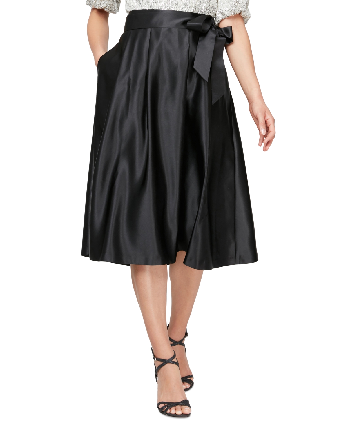 Petite Ponte Midi Ball Gown Skirt - Black