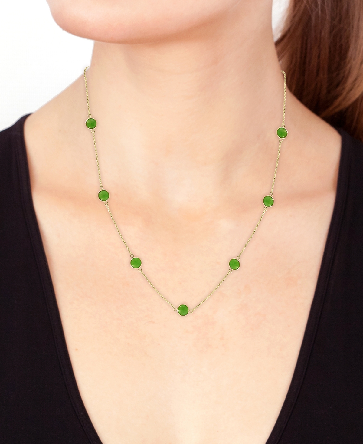 Effy Collection Effy Dyed Jade Bead Collar Necklace In 14k Gold In Yellow Gold