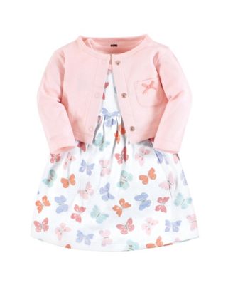 Baby Girls Hudson Cotton Dress and Cardigan Set