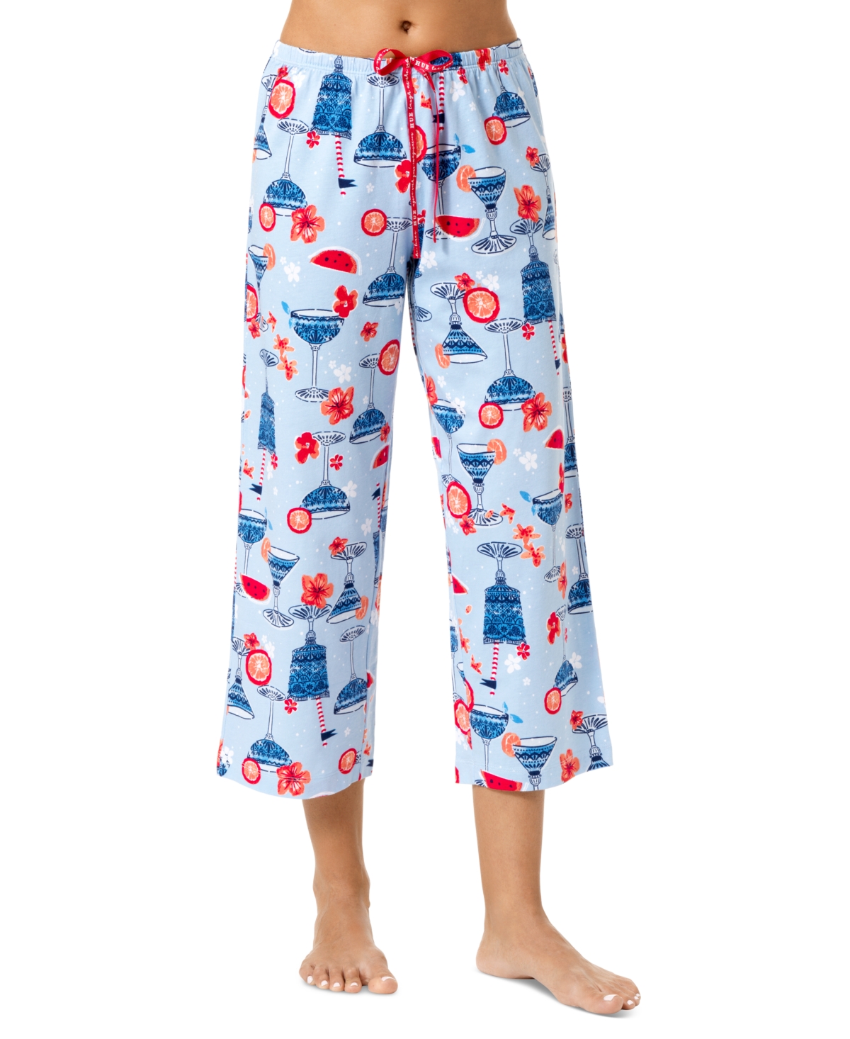 Women's Tipsy In Tucket Capri Pajama Pants - Cerulean