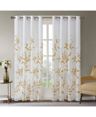 Cecily Burnout Printed Sheer Curtain Panel, 50"W x 95"L