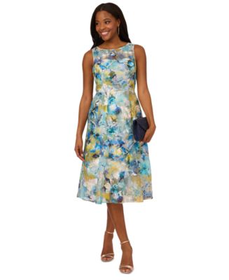 Adrianna Papell Women's Printed Fit & Flare Dress - Macy's