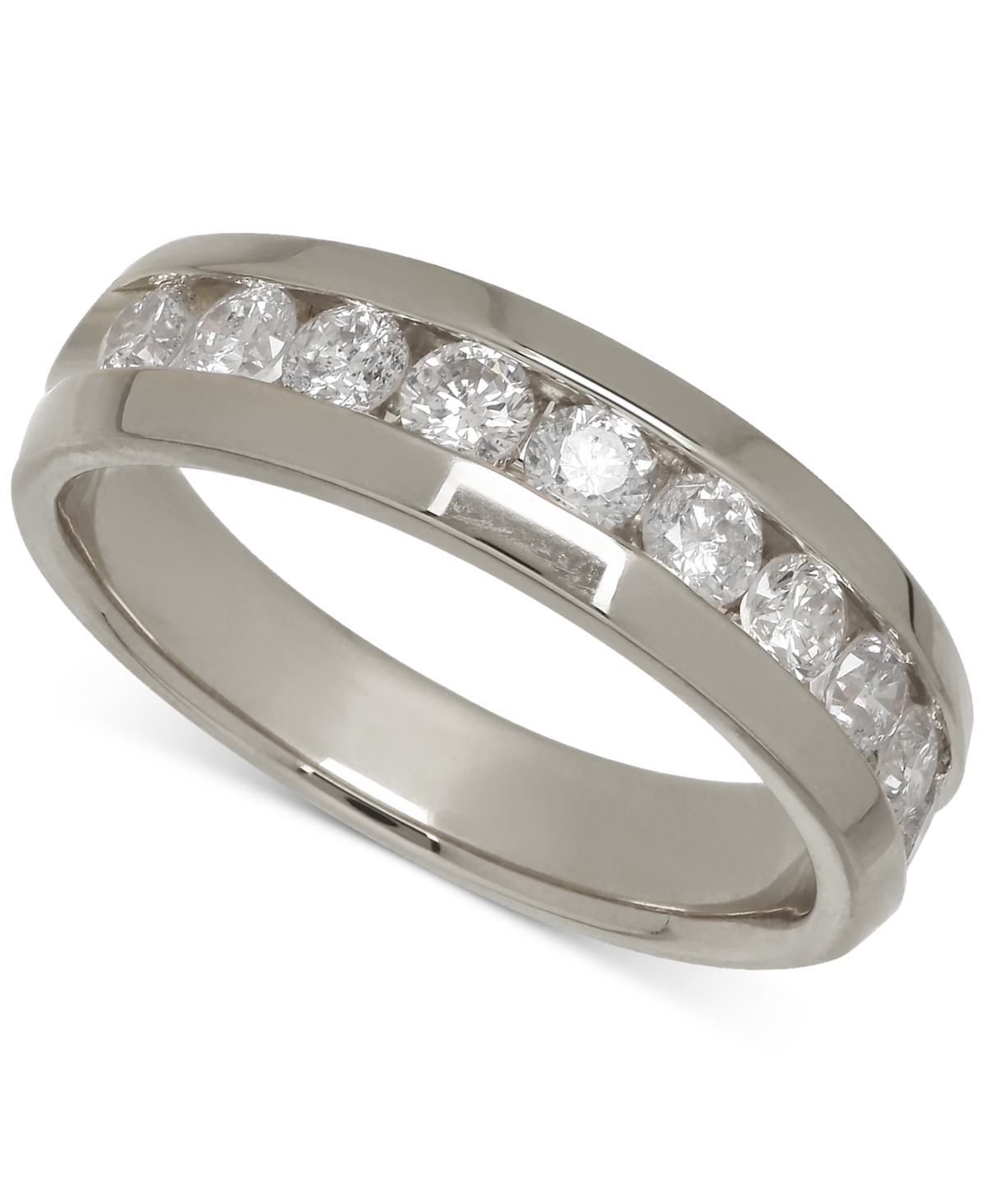 Men's Diamond Band (1 ct. t.w.) in 14k(Also in 14k Yellow Gold) - White Gold