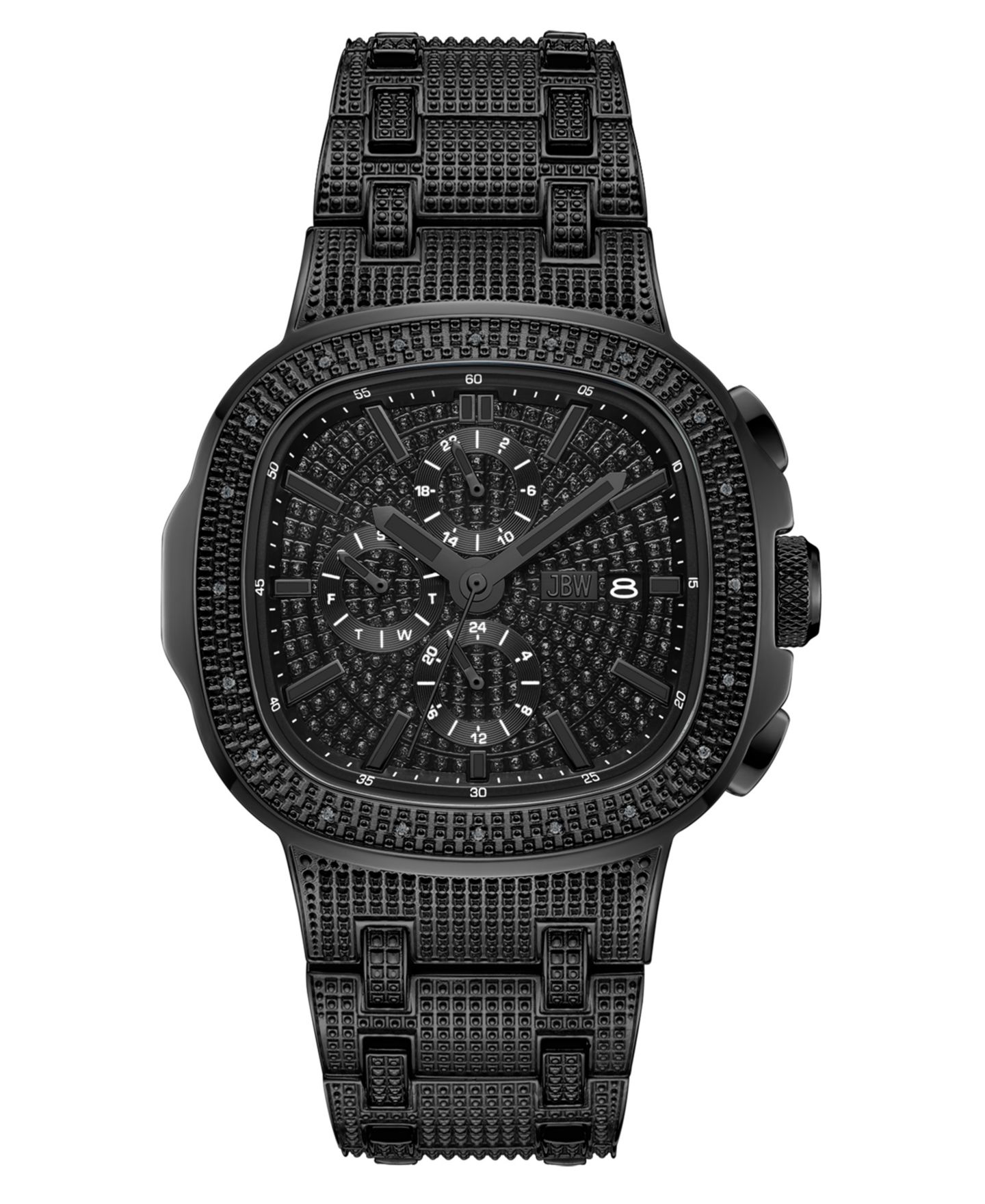 Мужские часы Jbw Heist Multifunction Black Stainless Steel Watch, 45mm — фото 1
