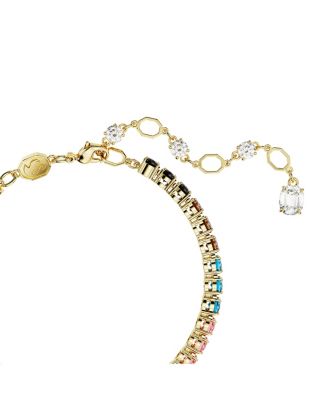 Multicolored Round Cut Gold-Tone Plated Matrix Bracelet