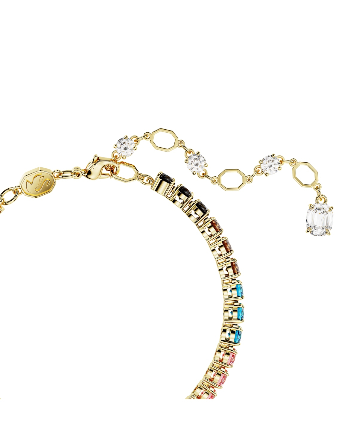 Shop Swarovski Multicolored Round Cut Gold-tone Plated Matrix Bracelet