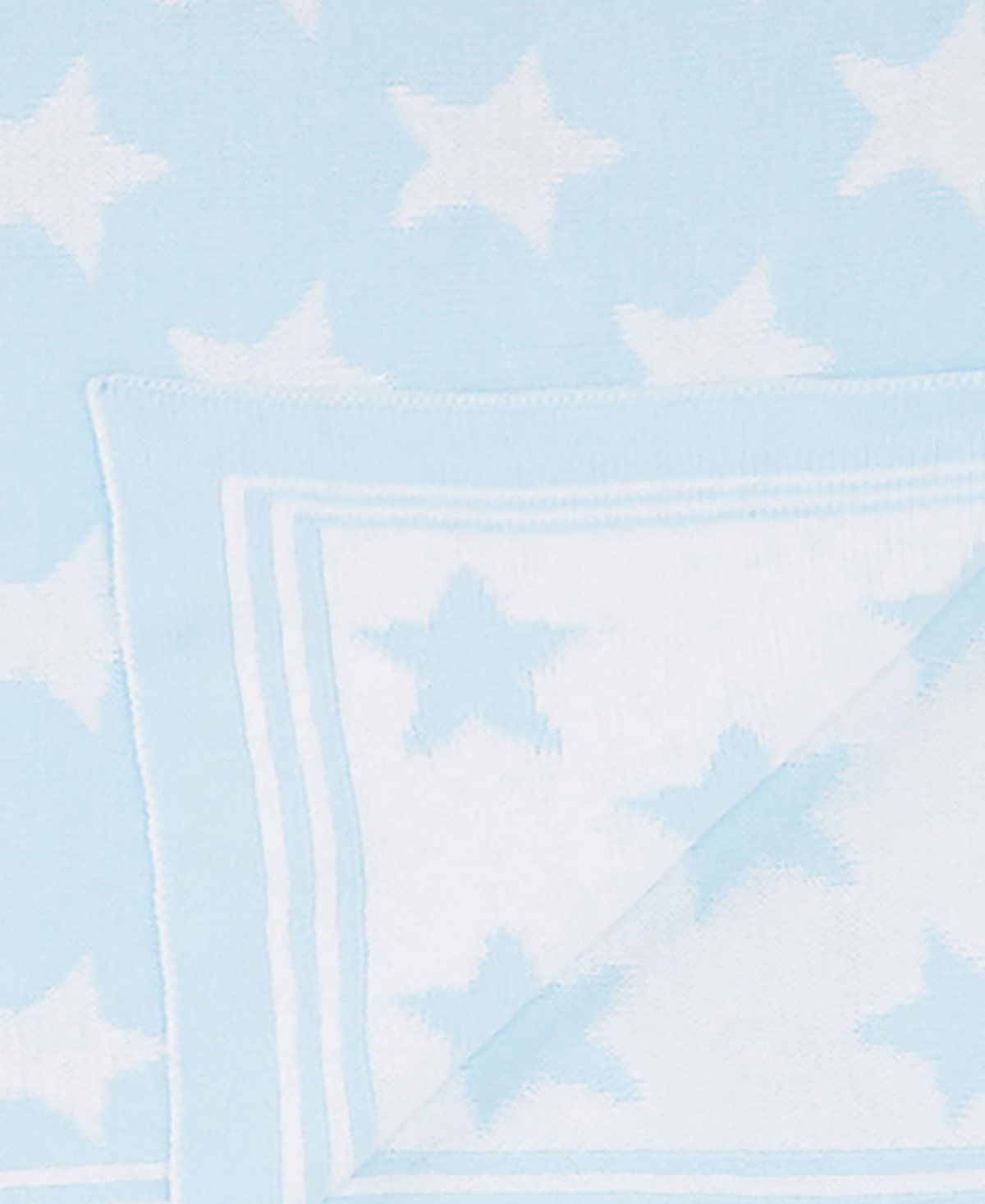 Shop Baby Mode Signature Baby Boys Reversible Stars Knit Blanket In Blue