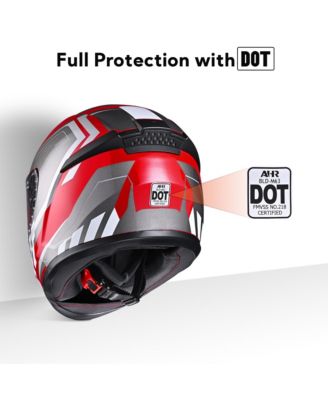 RUN-F3 Full Face Motorcycle Helmet DOT Approved Street Bike Removable Liner S