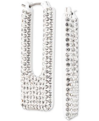 KARL LAGERFELD PARIS - Color-Coated Pav&eacute; Square Hoop Earrings