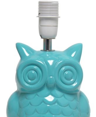 12.8" Tall Contemporary Ceramic Owl Bedside Table Desk Lamp with Matching Fabric Shade 