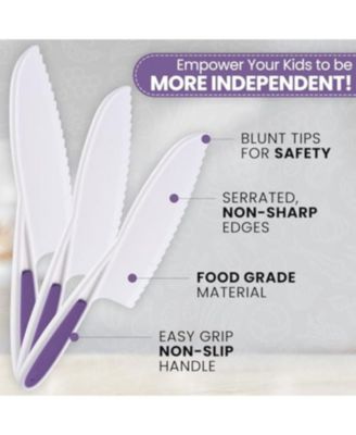 3-Piece Kids Knife Set for Real Cooking & Baking with Serrated Edges