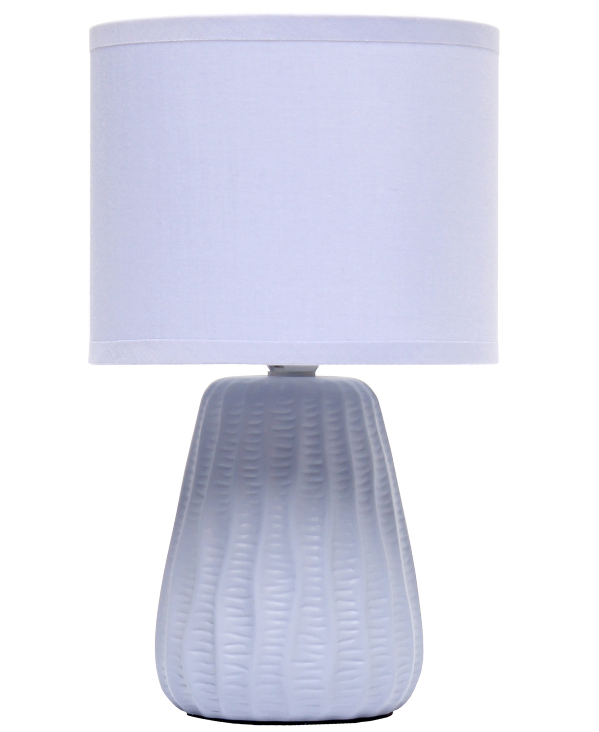 Shop Simple Designs 11.02" Traditional Mini Modern Ceramic Texture Pastel Accent Bedside Table Desk Lamp With Matching F In Periwinkle