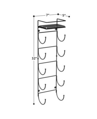 Wall Mounted Towel Rack With Shelf - White