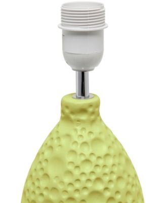 Essentix 14.17" Traditional Ceramic Textured Thumbprint Tear Drop Shaped Table Desk Lamp 