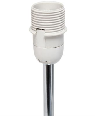 Nauru 11.81" Traditional Petite Metal Stick Bedside Table Desk Lamp in Chrome with Fabric Drum Shade