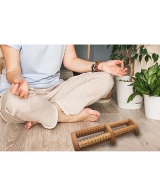 Wooden Foot Massager with Dual Rollers