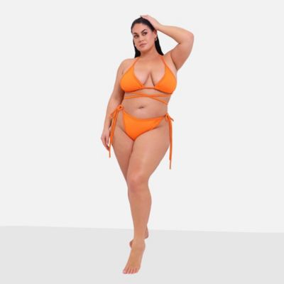 Plus Size Delta Wrap Around String Bikini Top