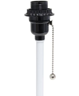 Oslo 19.5" Contemporary Bedside Standard Metal Table Desk Lamp with White Drum Fabric Shade 