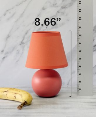 Nauru 8.66" Traditional Petite Ceramic Orb Bedside Table Desk Lamp Two Pack Set, Tapered Drum Fabric Shade 