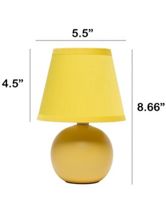 Nauru 8.66" Traditional Petite Ceramic Orb Bedside Table Desk Lamp with Tapered Drum Fabric Shade